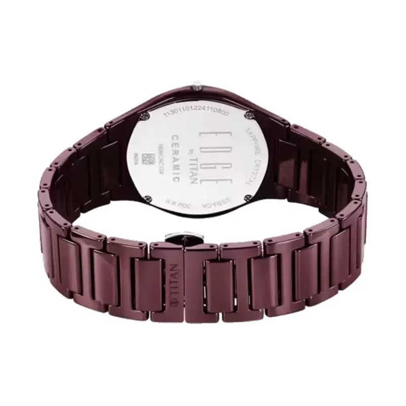 Titan Edge Wine Ceramic Maroon Dial Men’s Watch- 1696QC19